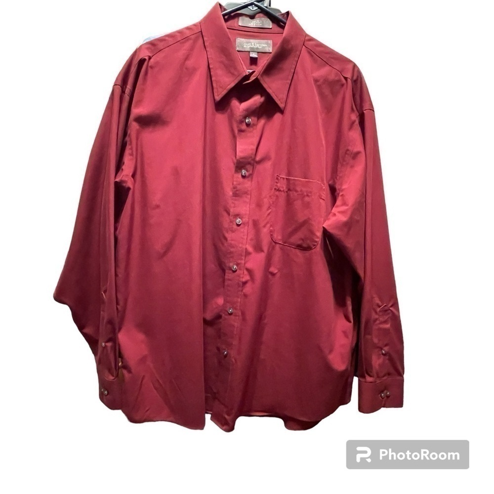 Croft and Barrow Burgundy Non-Iron Button Up Shirt - Size 18 34/35 - Used!
